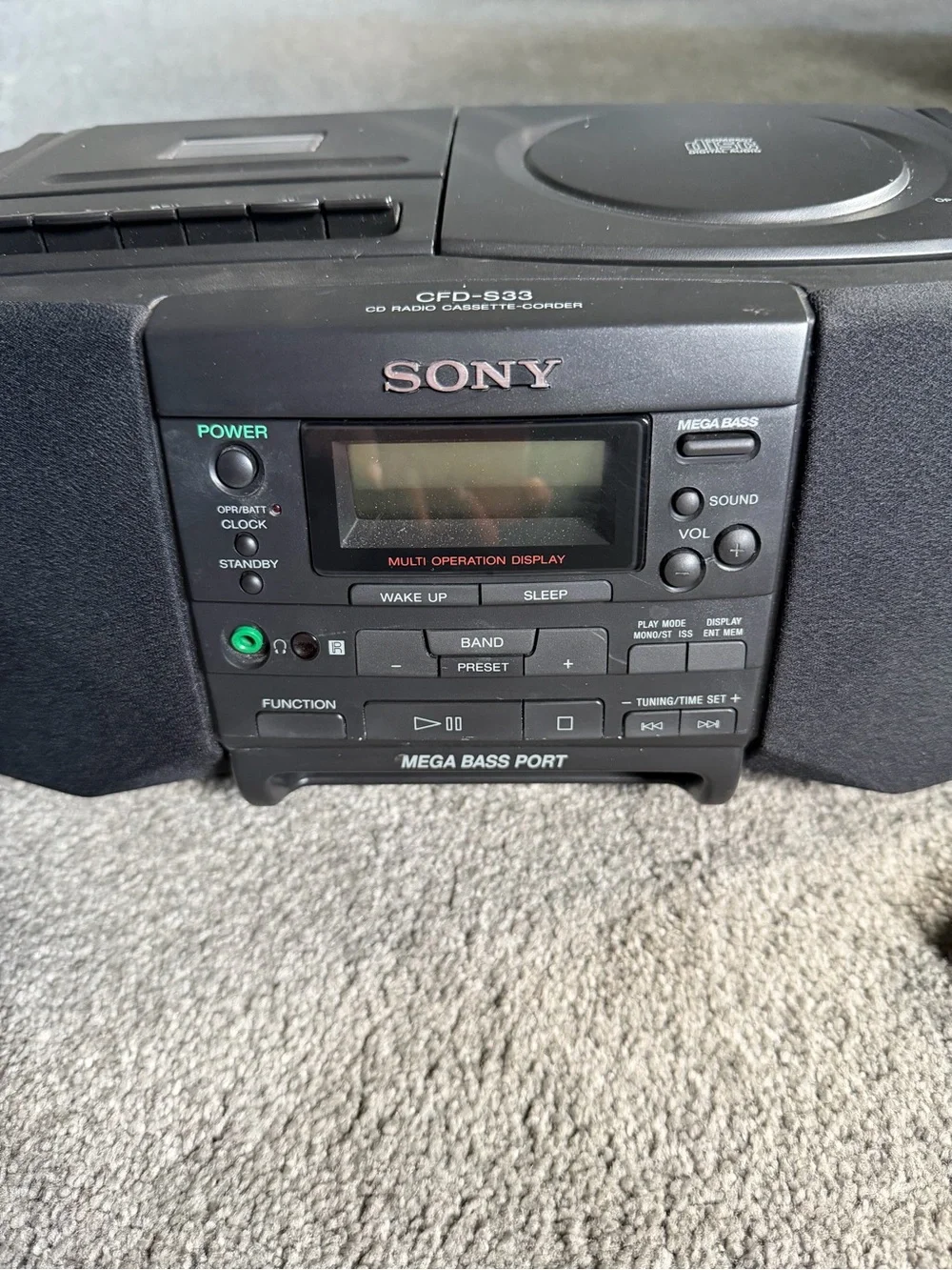 Sony CFD-S33 CD Radio Cassette Corder Boombox Mega Bass w/ Remote